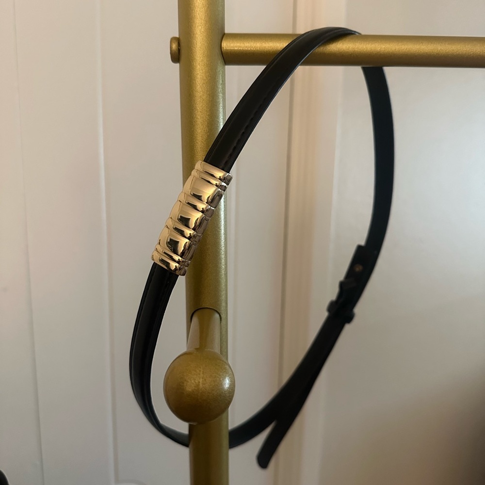 MANGO Black Belt with Gold Accent